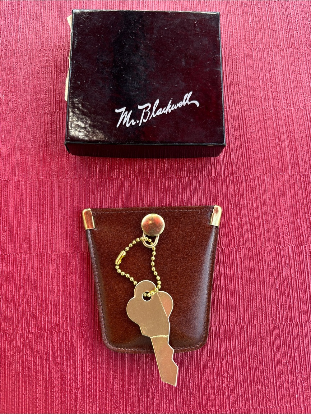 Vintage Leather Squeeze Key Pouch Coin Holder